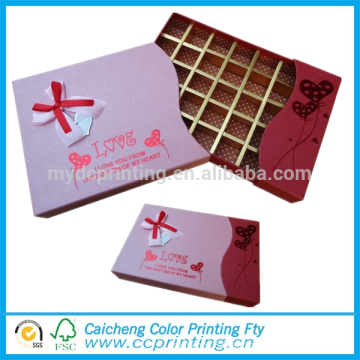 Cajas de regalo de chocolates de papel cartón hecho en casa